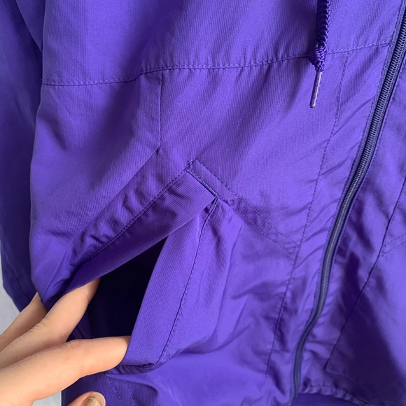 Adidas Womens Purple/Black Stripe Zip-Up Windbreaker Track Jacket Size S - Picture 5 of 14